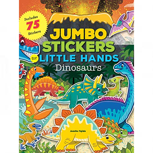 jumbo stickers for little hands - dinosaurs -includes 75 reusable dino stickers