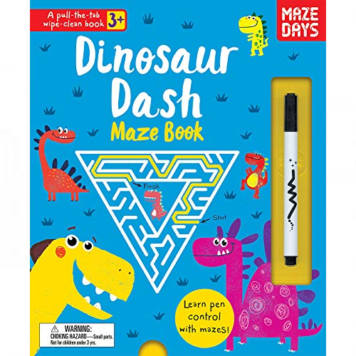 dinosaur dash maze book (pull-the-tab wipe clean books)