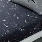 black space dinosaur fitted sheet black and white Main Thumbnail