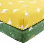 Dino Pack of 2 Fitted Sheets Yellow/White Main Thumbnail