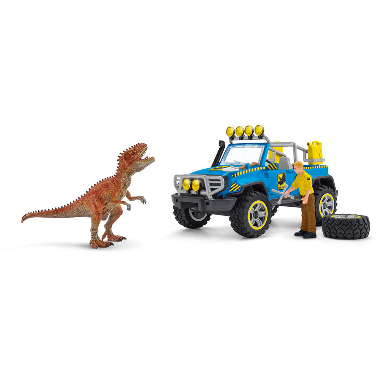 off-road vehicle with dino outpost - schleich dinosaurs - 41464