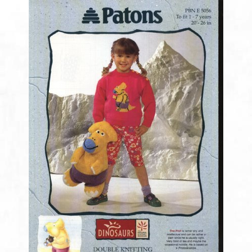  Patons Dinosaur Knitting Pattern Dino Sweater And Toy - 5056 