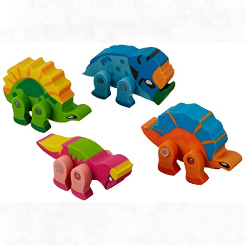 12 x Dinosaur Erasers with Movable Limbs