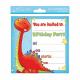 16 x boys birthday invite party invitations with dinosaur design Thumbnail Image 1