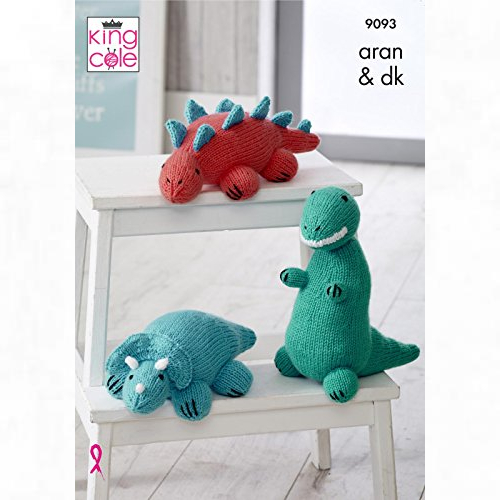  Toy Dinosaur Knitting Patterns  - King Cole 9093