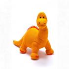 Orange Diplodocus Knitted Dinosuar Baby Rattle - Best Years Main Thumbnail