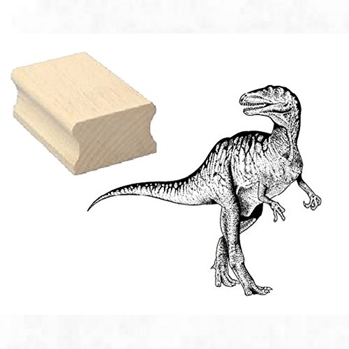 Wooden Velociraptor Stamp Block