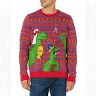 Blizzard Bay Mens Ugly Christmas Dinosaur Sweater Main Thumbnail
