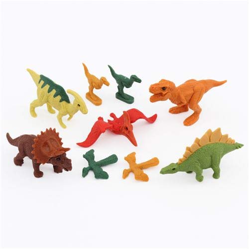9 x Assorted Dinosaur Erasers
