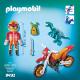 playmobil 9431 motorbike with raptor toy set, multi Thumbnail Image 2