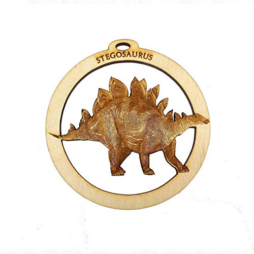  Handcrafted Wooden Personalized Stegosaurus Christmas Ornament