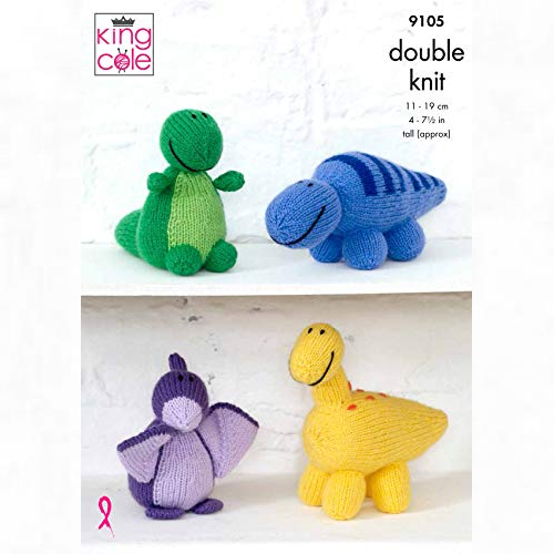  Double Knit Dinosaur Patterns - King Cole 9105