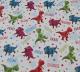 boys dinosaur birthday wrapping paper - happy t rex and triceratops - 2 sheets and 1 tag Thumbnail Image 2