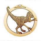 Personalized Handcrafted Wooden Velociraptor Christmas Tree Decoration Main Thumbnail