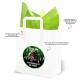 10 x dino party bags with handles, includes green tissue and dinosaur stickers. Thumbnail Image 1