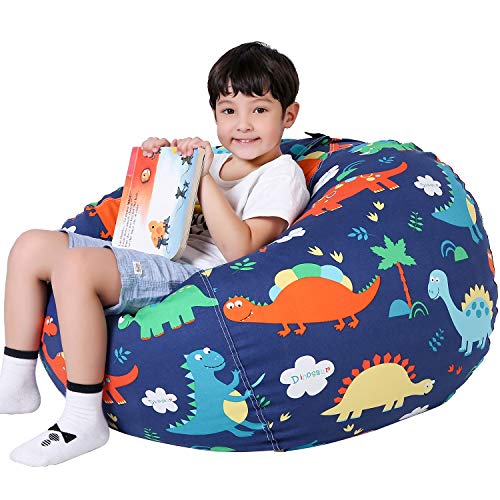 View the best prices for: lukeight stuffed animal storage bean bag chair for kids, zipper storage bean bag for organizing stuffed animals, dinosaur bean bag chair cover, (no beans) large