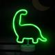 battery powered green neon dinosaur night light with pedestal Thumbnail Image 1