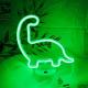 battery powered green neon dinosaur night light with pedestal Thumbnail Image 2