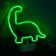 battery powered green neon dinosaur night light with pedestal Thumbnail Image 4