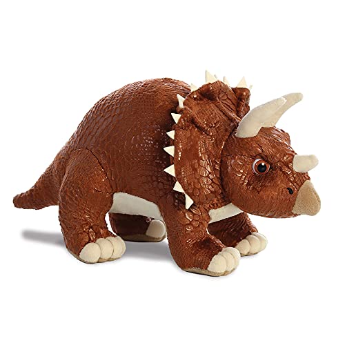  the world of dinosaur roar! dinosaur stomp the triceratops soft toy, 61233, brown, cuddly toy for children