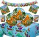 dinosaur party supplies set includes 16 x dino plates, napkins & table cover Thumbnail Image 1