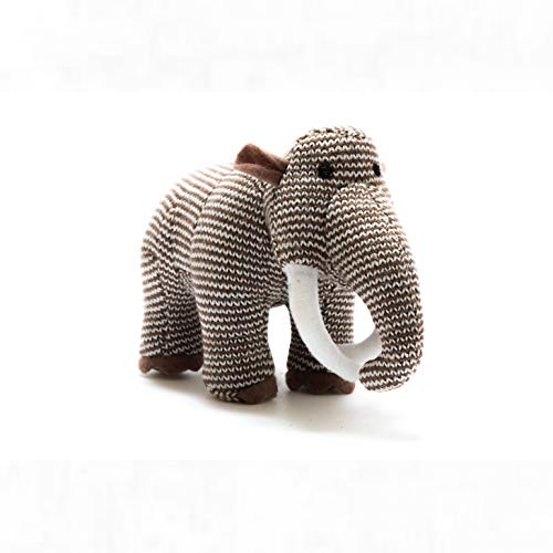  Small Knitted Brown Woolly Mammoth Baby Rattle. Suitable from Birth
