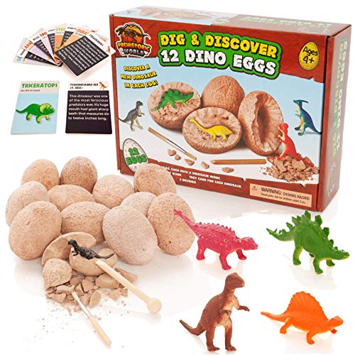 Dig and Discover Dino Egg Kit x 12 Dinosaurs - Prehistoric World