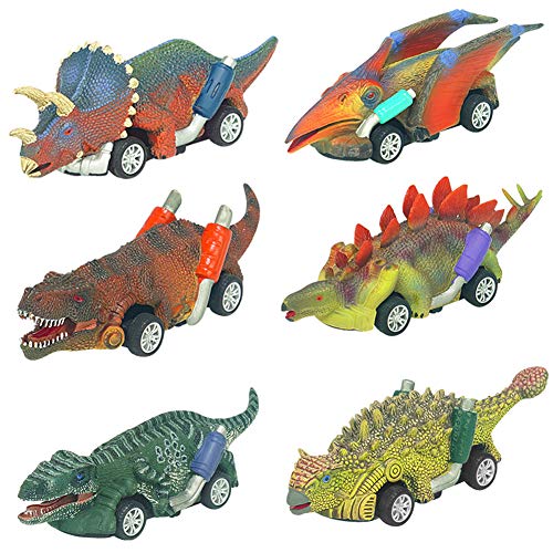6 x Dinosaur Pull Back Toy Cars