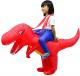 kids inflatable dinosaur t-rex costume toddler halloween blow up fancy dress up, red, 2-6 years Thumbnail Image 1
