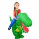 kids inflatable dinosaur t-rex costume toddler halloween blow up fancy dress up, green, 6-12 years Thumbnail Image 1