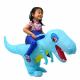 kids inflatable dinosaur t-rex costume toddler halloween blow up fancy dress up, blue, 2-6 years Thumbnail Image 1