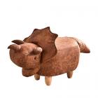 brown leather triceratops ottoman footstool Main Thumbnail