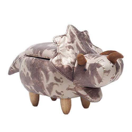 triceratops storage ottoman - patterned leather