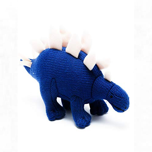  Best Years Knitted Blue Stegosaurus Dinosaur Baby Rattle, Suitable from Birth