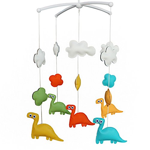  Colorful Infant Bed Decor Crib Mobile Musical Bell, Dinosaur, S