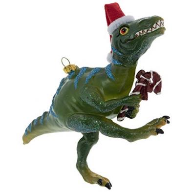Glass Velociraptor Tree Ornament - Robert Stanley