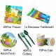 186 piece party set with banner, napkins, cups, plates, tablecloth, dinosaurs stickers and more Thumbnail Image 4