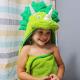 dinosaur towel: green triceratops childrens towel Thumbnail Image 1