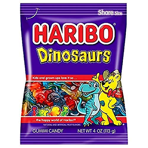12 x Haribo Gummi Dinosaurs 4 oz Bags