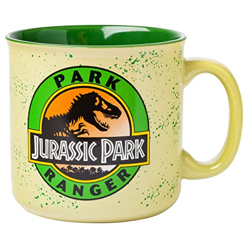  Silver Buffalo Jurassic Park Park Ranger Camper Style Ceramic Coffee Mug, 20 Ounces