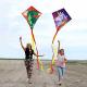 diamond kite 2 pack, dinasour + unicorn eddy kite, single line kite for children, wonderful beginner kite for 3 years up, 60x70cm with 2x300cm long tails, kite handle, 60m string and swivel included. Thumbnail Image 3