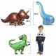 belec dinosaur party decorations party supplies for kids - happy birthday banner & dinosaur balloon arch includes dinosaur balloons, palm leaves, masks, dinosaur cake toppers & dino foot prints Thumbnail Image 4