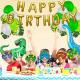belec dinosaur party decorations party supplies for kids - happy birthday banner & dinosaur balloon arch includes dinosaur balloons, palm leaves, masks, dinosaur cake toppers & dino foot prints Thumbnail Image 5
