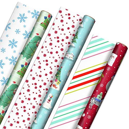  Assorted Reversible Christmas Wrapping Paper - Hallmark