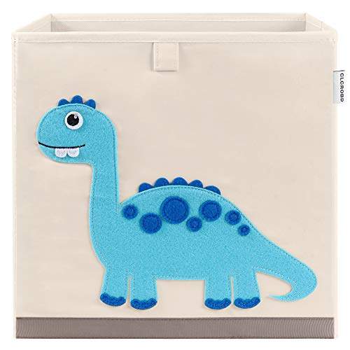 foldable fabric toy box with dinosaur motif