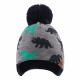 Fleece Lined Knitted Baby Dinosaur Hat with Pompom Thumbnail Image 1