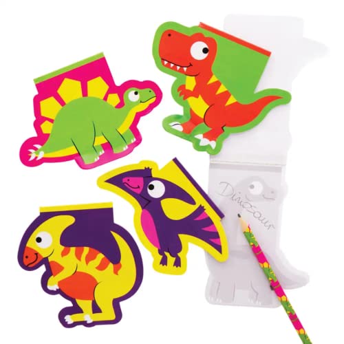 12 x Colourful Dinosaur Shaped Notepads