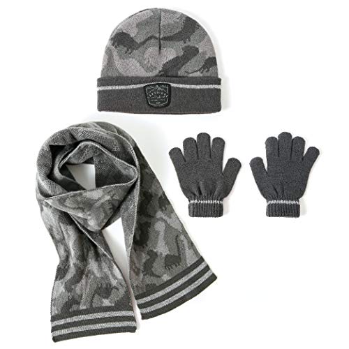 Dinosaur Camouflage Hat Scarf & Gloves Set - 3-6 Years