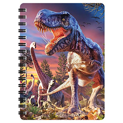 3D T-Rex Attack Spiral Bound Notebook - Plain Recycled Paper