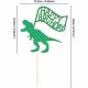 glittering green t-rex happy birthday cake topper  Thumbnail Image 1
